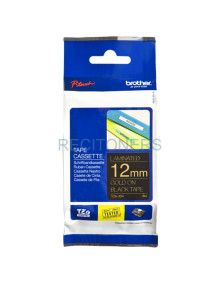 CINTA LAMINADA. TEXTO ORO SOBRE FONDO NEGRO12MM X 8M TZ-E334