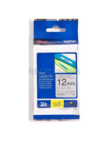 BROTHER CINTA ROTULADORA LAMINADA TEXTO NEGRO SOBRE PLATA MATE - 12MMX8M