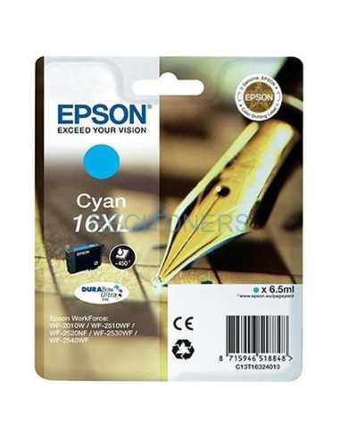 Cartucho de tinta C13T16324012 EPSON - EPSON CARTUCHO CIAN 16XL 450 PAG. WF-2010W/2510WF/2520NF/2530WF/2540WF