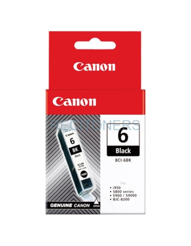 CANON CARTUCHO NEGRO BCI6BK 15ML MP-/780 IP-/4000/5000/8500/6000D S-/800/820/820D/830D/900/9000 I-/865/905D/950/965/990/6500/910