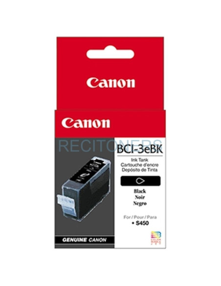 CANON CARTUCHO NEGRO BCI3EBK MULTIPASS/C100 IP/3000/4000/4000R/5000 BCJ/3000/6000/6100/6200/6500 S/400/450/500/520/520X/530D/600