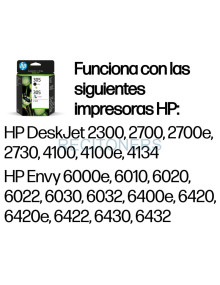HP TINTA PACK NEGRO + TRICOLOR DESKJET 2320, 2700 SERIES, 2710, 2720, 2721, 2722, 2723, PLUS 4100 SERIES, PLUS 4110, PLUS 4120,  2