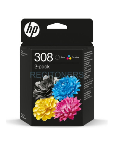 HP TINTA PACK NEGRO + TRICOLOR ENVY SERIES 6110, 6120, 6130, 6520, 6530 - Nº 308