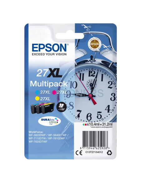 Papeleria C13T27154022 EPSON - Epson WorkForce WF-3000 y WF-7000 Multipack de Alta Capacidad nº27XL (etiqueta RF)