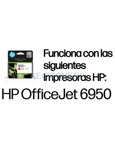 Cartucho de tinta T6M07AELS1 HP - HP Cartucho de tinta Original 903XL magenta de alto rendimiento