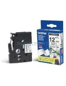 BROTHER Cinta laminada Blanco / negro (Flexibles) 12mm