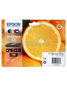 Cartucho de tinta C13T33374010 EPSON - Epson Oranges Multipack 5-colours 33 Claria Premium Ink Negro