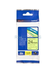 BROTHER CINTA ROTULADORA LAMINADA NEGRO SOBRE FONDO AMARILLO FLUOR - 24MMX5M