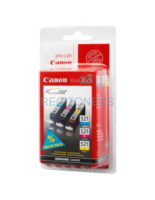 Canon CARTUCHO RAINBOW PACK CLI-521/C/M/Y Pixma MP 620/630/980 IP/4600