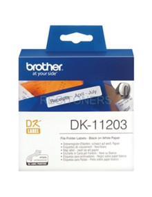 Papeleria DK11203 BROTHER - BROTHER ETIQUETAS PRECORTADAS PARA CARPETAS 17X87MM (300 ETIQUETAS)