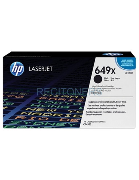 Toner CE260X HP - HP TONER NEGRO 17.000 PAG. LASERJET CP/4525/4525N/4525DN/4525XH