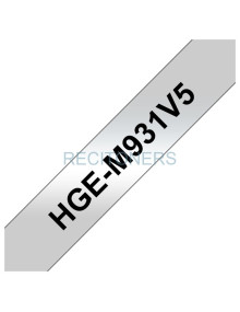 Papeleria HGEM951V5 BROTHER - CINTA ALTA CALIDAD.TEXTO NEGRO SOBRE FONDO PLATEADO CAJA DE5 UND 24MM X 8M