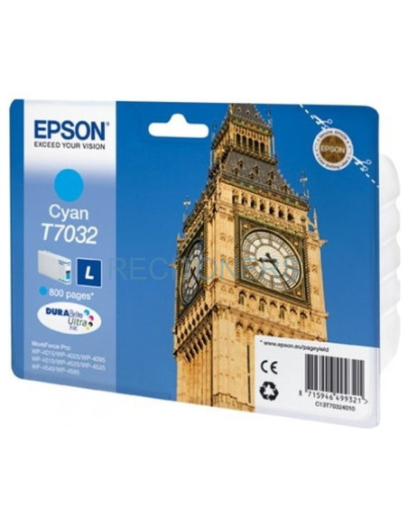 Cartucho de tinta C13T70324010 EPSON - EPSON CARTUCHO CIAN L 800 PAG. WORKFORCE PRO WP-/4000/4500/4545DTWF/4525DNF/4015DN
