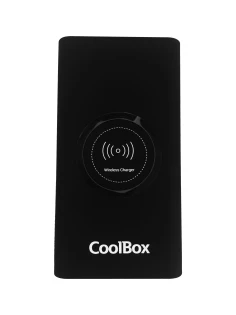 CoolBox COO-PB08KW-BK batería externa Polímero de litio 8000 mAh Cargador inalámbrico Negro