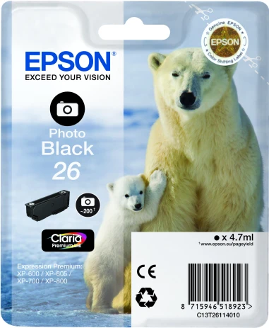 Epson Polar bear Cartucho 26 negro foto