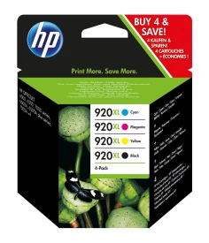 HP 920XL 4-pack High Yield Black/Cyan/Magenta/Yellow Original Ink Cartridges cartucho de tinta 4 pieza(s) Alto rendimiento (XL) 