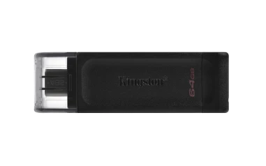 Kingston Technology DataTraveler 70 unidad flash USB 64 GB USB Tipo C 3.2 Gen 1 (3.1 Gen 1) Negro