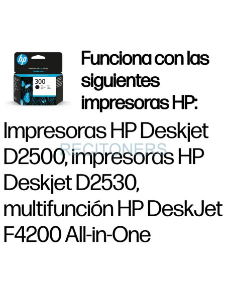 Cartucho de tinta CC640EEABE HP - HP Cartucho de tinta original 300 negro