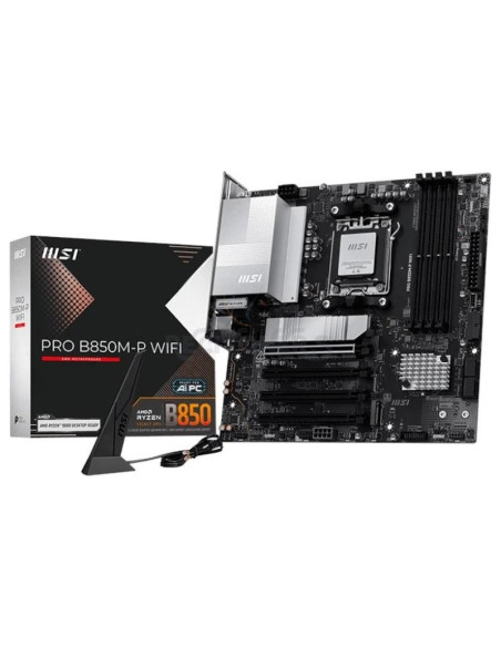 Placa base MSI 1400377 - PLACA MSI PRO B850M-P WIFI,AMD,AM5,B850,4DDR5,256GB,1HDMI+1DP,4SATA3+3M.2,5GBLAN+WIFI7+BT5.4,7USB3.2,MA