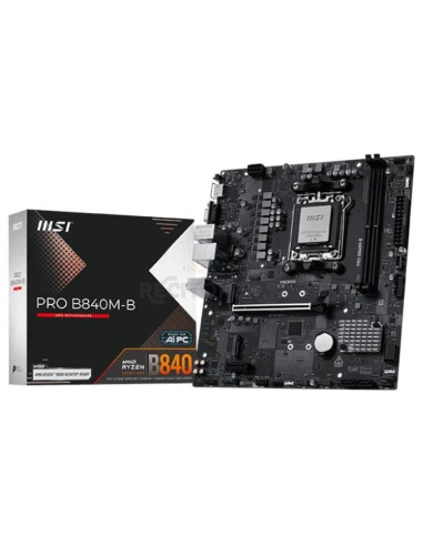Placa base MSI 1399726 - PLACA MSI PRO B840M-B,AMD,AM5,B840,4DDR5,256GB,1HDMI,4SATA3+2M.2,GBLAN,4USB3.2,MATX