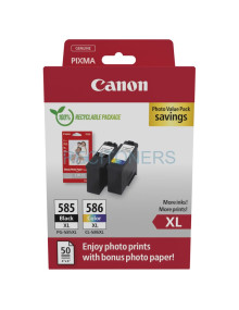 CANON Cartucho PG585XL/CL586XL Photo Value Pack + 50h 10x15cm photo paper GP501 ECOPACK carton