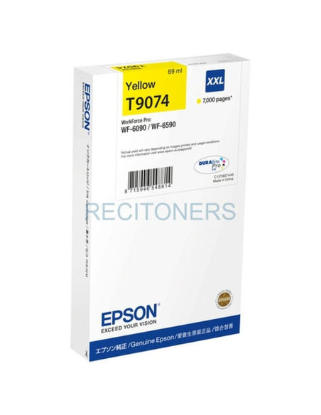 Cartucho de tinta C13T907440 EPSON - EPSON CARTUCHO WF-C6XXX SERIES INK CARTIDGE XXL AMARILLO 7000