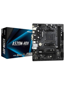 Placa base ASROCK ASR-PB A520M-HDV - Placa Base Asrock A520M-HDV/ DDR4/ PCIe 3.0/ Socket AM4/ Micro ATX