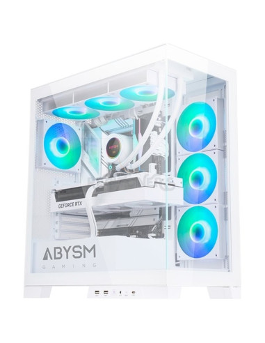 Caja ABYSM AB123512 - Abysm Gaming - Caja ATX Sava H500 Blanca - 2 x USB 3.0 - 1 x USB-C 3.1 - VGA hasta 43cm - 4 x 120 mm ARGB 