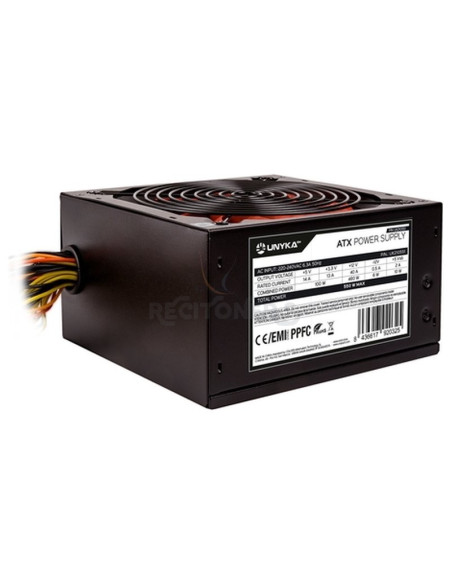 Fuente de alimentacion UNYKACH UK210551 - Unyka ATX 550W Gaming - Ventilador 140mm - 19-28dBA - Conector PCIe 6+2