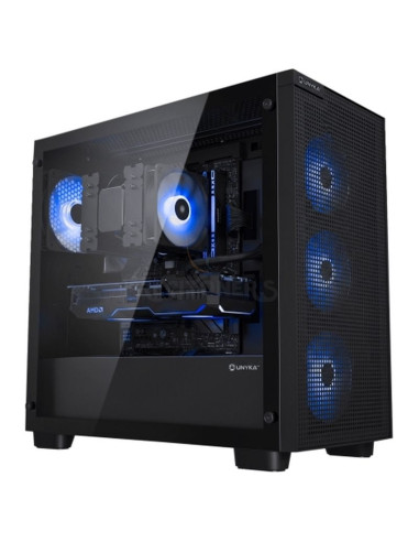 Caja UNYKACH UK121806 - UnykaCH Revelat Mesh Edge - caja microATX - 2 x USB 2.0 - 1 x USB 3.0 - VGA hasta 450mm - 4 x 120 mm ARG