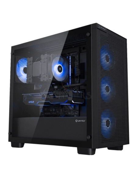 Caja UNYKACH UK121806 - UnykaCH Revelat Mesh Edge - caja microATX - 2 x USB 2.0 - 1 x USB 3.0 - VGA hasta 450mm - 4 x 120 mm ARG