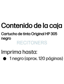 HP Cartucho de tinta Original 305 negro