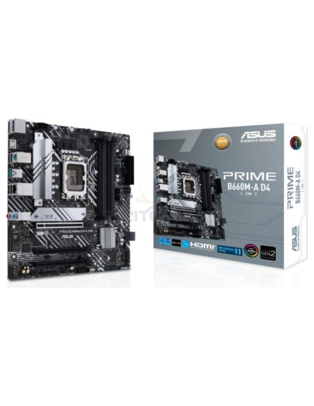 Placa base ASUS ASU-PB PRIME B660M-A D4-CSM - Placa Base Asus Prime B660M-A D4-CSM/ Socket 1700/ DDR4/ PCIe 4.0/ Micro ATX