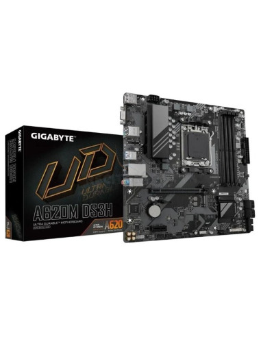 Placa base GIGABYTE 1406379 - PLACA GIGABYTE A620M DS3H,AMD,AM5,A620,4DDR5,256GB,VGA+DP+HDMI,GBLAN,4SATA6+1XM.2,3USB3.2+1USB TYP