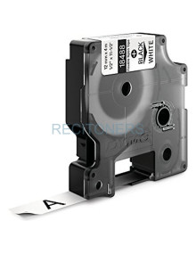 Papeleria 18488 DYMO - DYMO CINTA DE ETIQUETAS INDUSTRIAL ADHESIVA ID1-12 - NEGRO SOBRE BLANCO - 12MMX3´5M - NYLON FLEXIBLE - RO