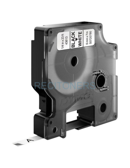 Transfer Belt S0720780 DYMO - DYMO CINTA DE TRANSFERENCIA TERMICA D1 - NEGRO SOBRE BLANCO - 6MMX7M - POLIESTER - ROTULADORA LABE