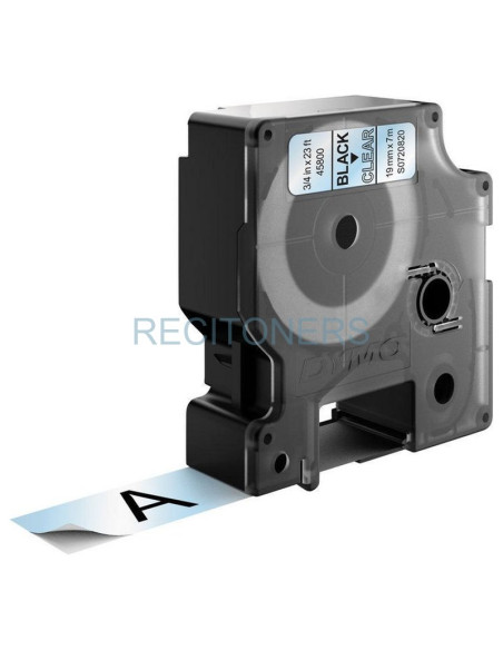Transfer Belt S0720820 DYMO - DYMO CINTA DE TRANSFERENCIA TÉRMICA D1 - NEGRO SOBRE TRANSPARENTE - 19MMX7M - POLIESTER - ROTULADO