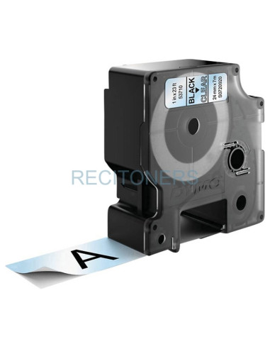 Transfer Belt S0720920 DYMO - DYMO CINTA DE TRANSFERENCIA TERMICA D1 - NEGRO SOBRE TRANSPARENTE - 24MMX7M - POLIESTER - ROTULADO
