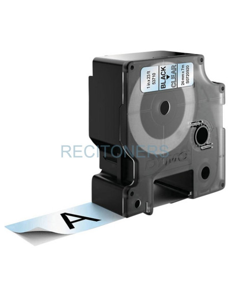 Transfer Belt S0720920 DYMO - DYMO CINTA DE TRANSFERENCIA TERMICA D1 - NEGRO SOBRE TRANSPARENTE - 24MMX7M - POLIESTER - ROTULADO