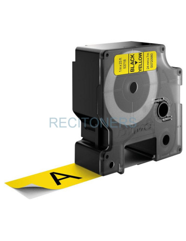 Transfer Belt S0720980 DYMO - DYMO CINTA DE TRANSFERENCIA TERMICA D1 - NEGRO SOBRE AMARILLO - 24MMX7M - POLIESTER - ROTULADORA L