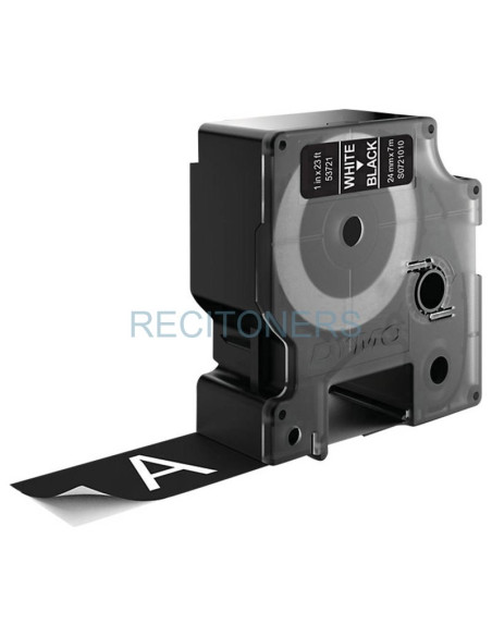 Transfer Belt S0721010 DYMO - DYMO CINTA DE TRANSFERENCIA TERMICA D1 - BLANCO SOBRE NEGRO - 24MMX7M - POLIESTER - ROTULADORA LAB