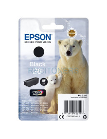 Cartucho de tinta C13T26014022 EPSON - Epson Claria Premium Cartucho negro 26 (Blister + Alarma acustico/Radiofrecuencia)