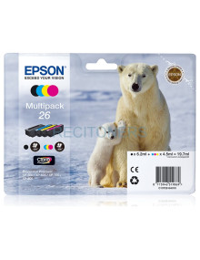 Cartucho de tinta C13T26164020 EPSON - Epson Claria Premium Cartucho 26 Multipack 4 colores (Blister + Alarma acustico/Radiofrec
