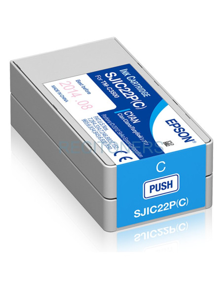Cartucho de tinta C33S020602 EPSON - Epson SJIC22P(C): Ink cartridge for ColorWorks C3500 (Cyan) Cian