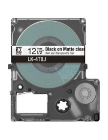 Cartucho de tinta C53S672065 EPSON - EPSON Cartucho de etiquetas Matte Tape Clear/Black 12mm(8m) LK-4TBJ