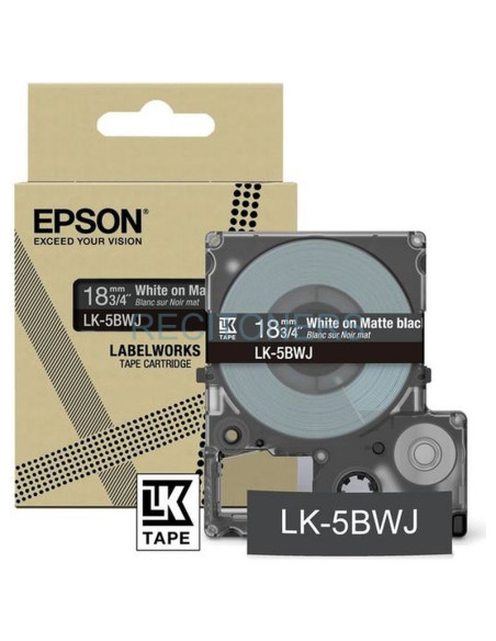 Cartucho de tinta C53S672083 EPSON - EPSON Cartucho de etiquetas Matte Tape Black/White 18mm(8m) LK-5BWJ