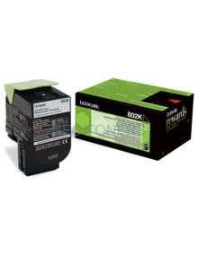 TÓNER NEGRO LEXMARK 802K RETORNABLE (1000 PAG)