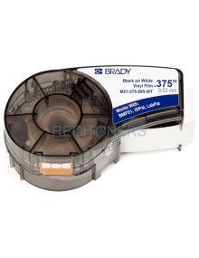 Papeleria M21-375-595-WT BRADY - BRADY BMP21 Series Vinyl Labels Black on White 3/8” 9.5mm x 6.4mm, Blanco sobre negro