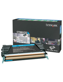 LEXMARK C-736, X-736/738 Toner Cian Alto rendimiento Retornable