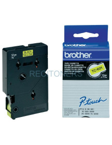 Toner TC601 BROTHER - BROTHER CINTA ROTULADORA LAMINADA TEXTO NEGRO SOBRE AMARILLO DE 12MMX7,7M
